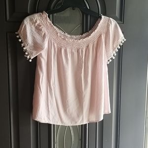 Striped off shoulder blouse